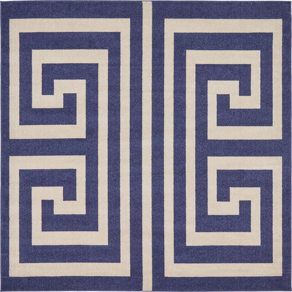 Unique Loom Athens Greek Key Navy Blue 8 0 X Square Rug