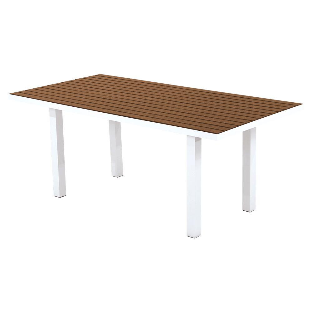 Polywood Euro Satin White Teak 36 In X 72 Patio Dining Table Polywood Euro Satin White Teak 36 In X 72 Patio Dining Table