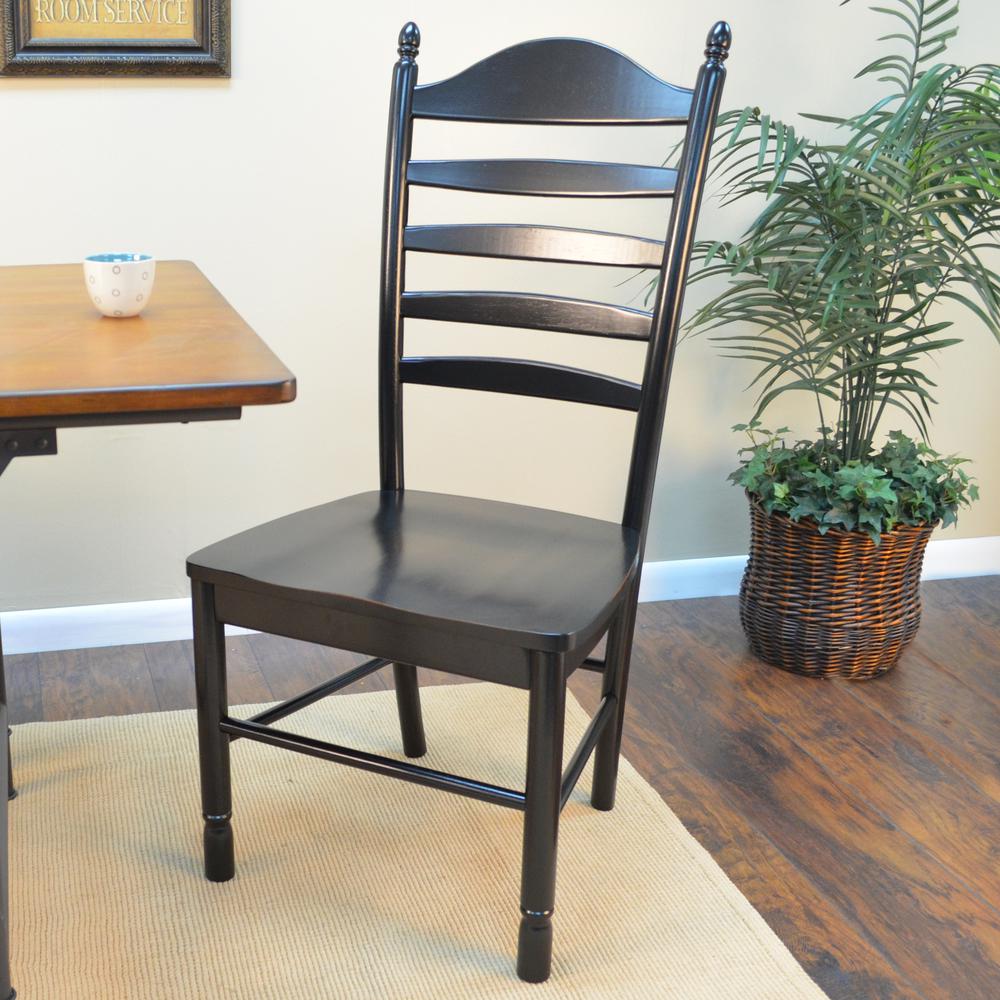 HomeSullivan Sawyer Antique Black Wood XBack Dining Chair (Set fo 2