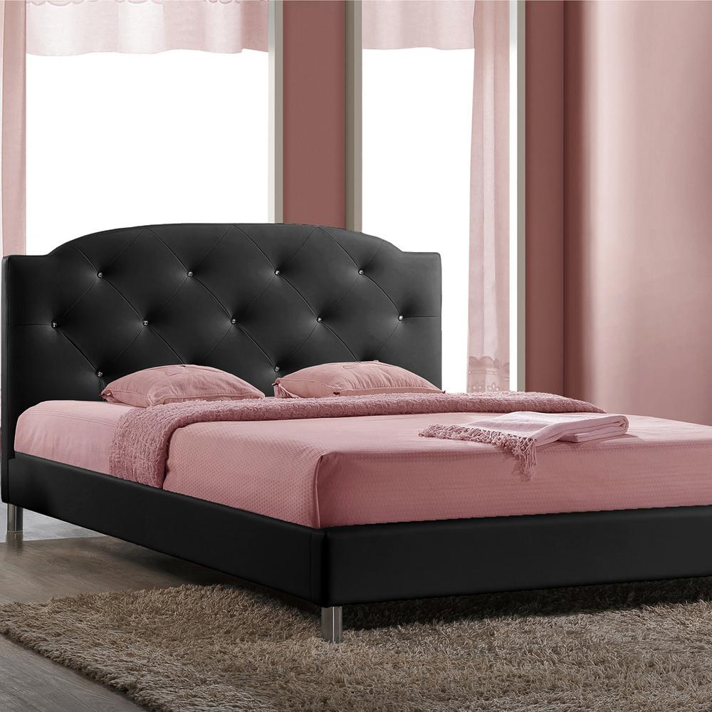 Baxton Studio Canterbury Black Queen Upholstered Bed 28862 5559 Hd