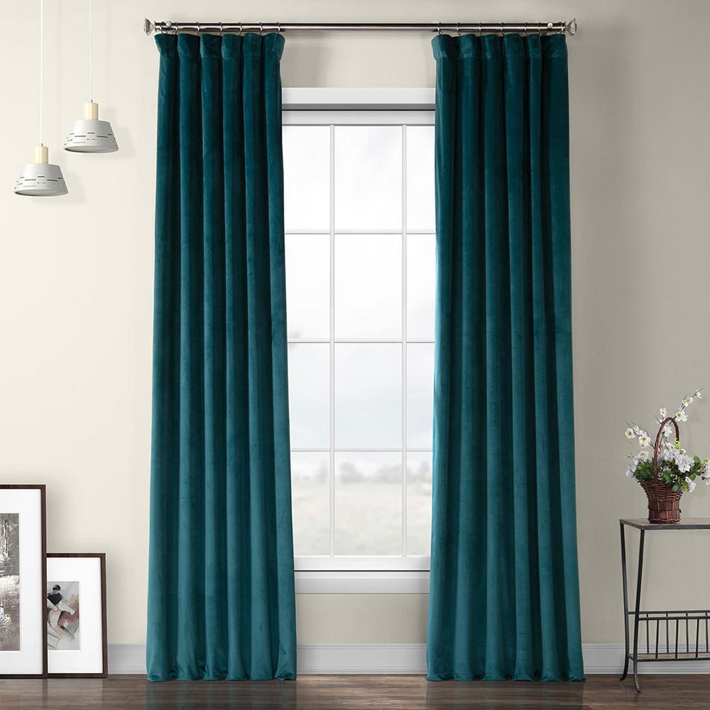 Exclusive Fabrics & Furnishings Deep Sea Teal Blue Heritage Plush ...