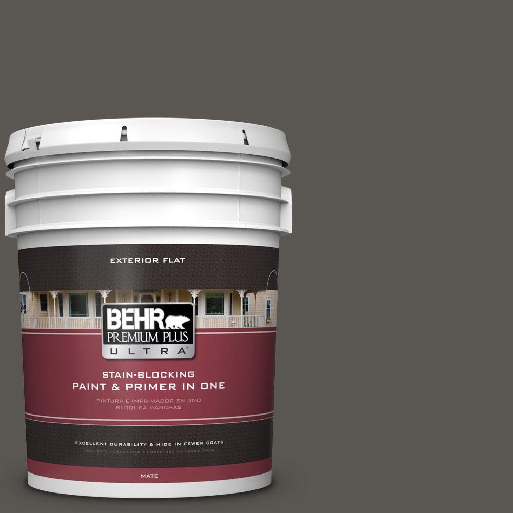 BEHR Premium Plus Ultra 5gal. UL1907 Saturn Gray Flat Exterior Paint