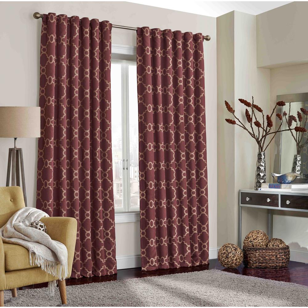 Eclipse Correll Blackout Window Curtain Panel in Burgundy - 52 in. W x