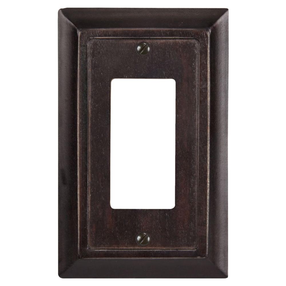 Amerelle Wood 1 Decora Wall Plate Dark Walnut4045R The Home Depot