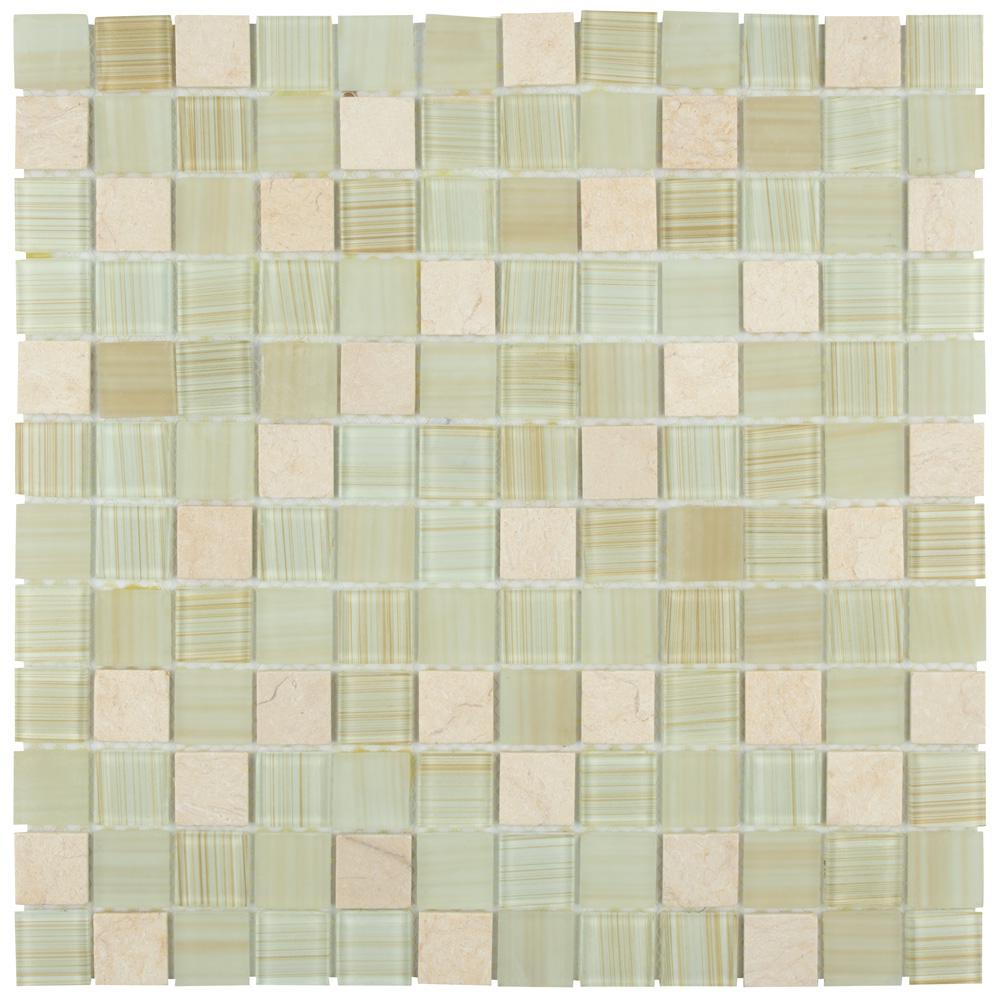 Merola Tile Spectrum Square Macadamia 11 3 4 In X Mm Spectrum Square Macadamia 11 3 4 In X Mm Glass And Stone Mosaic Tile