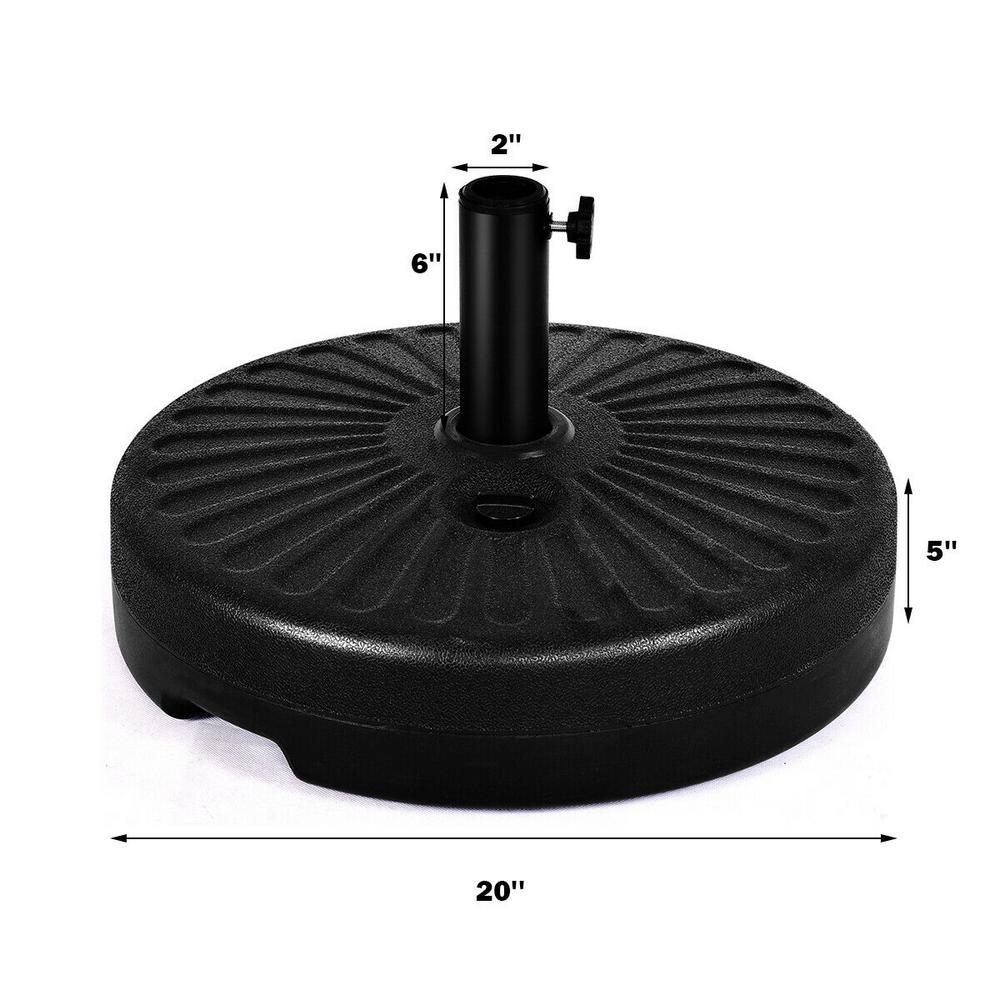 Costway Water Recyclable Plastic Patio Umbrella Base In Black With 20 In Umbrella Stand Hold Round Op3207 The Home Depot