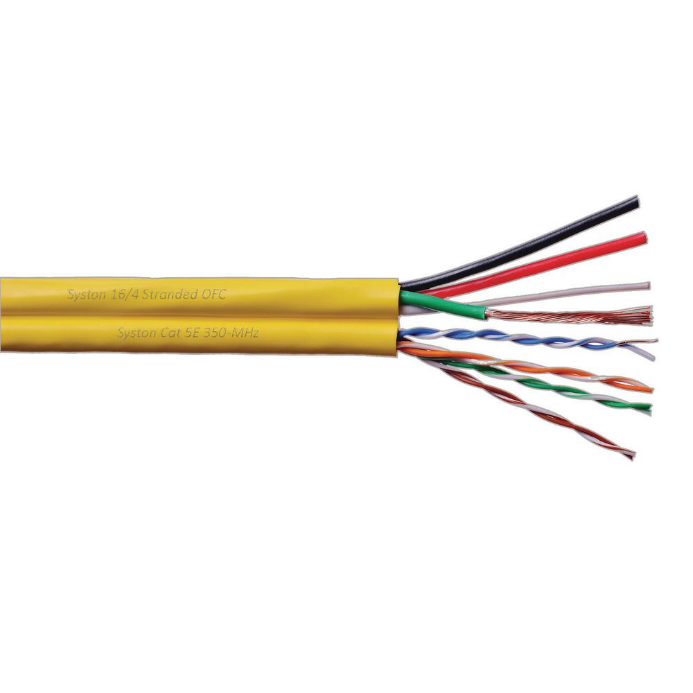 Syston Cable Technology Cat5e UTP CMR Blue + 16/4 OFC Audio CMR 500 ft