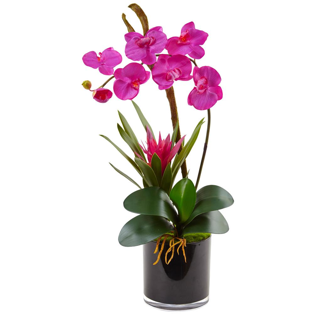 Nearly Natural Orchid And Bromeliad Silk Arrangement 1478 Gr The Nearly Natural Orchid And Bromeliad Silk Arrangement