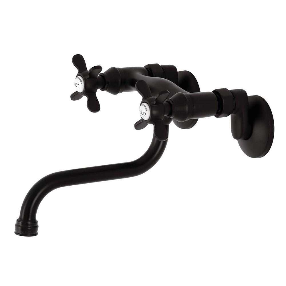 Kingston Brass Essex 2-Handle Wall-Mount Bathroom Faucet in Oil Rubbed Bronze