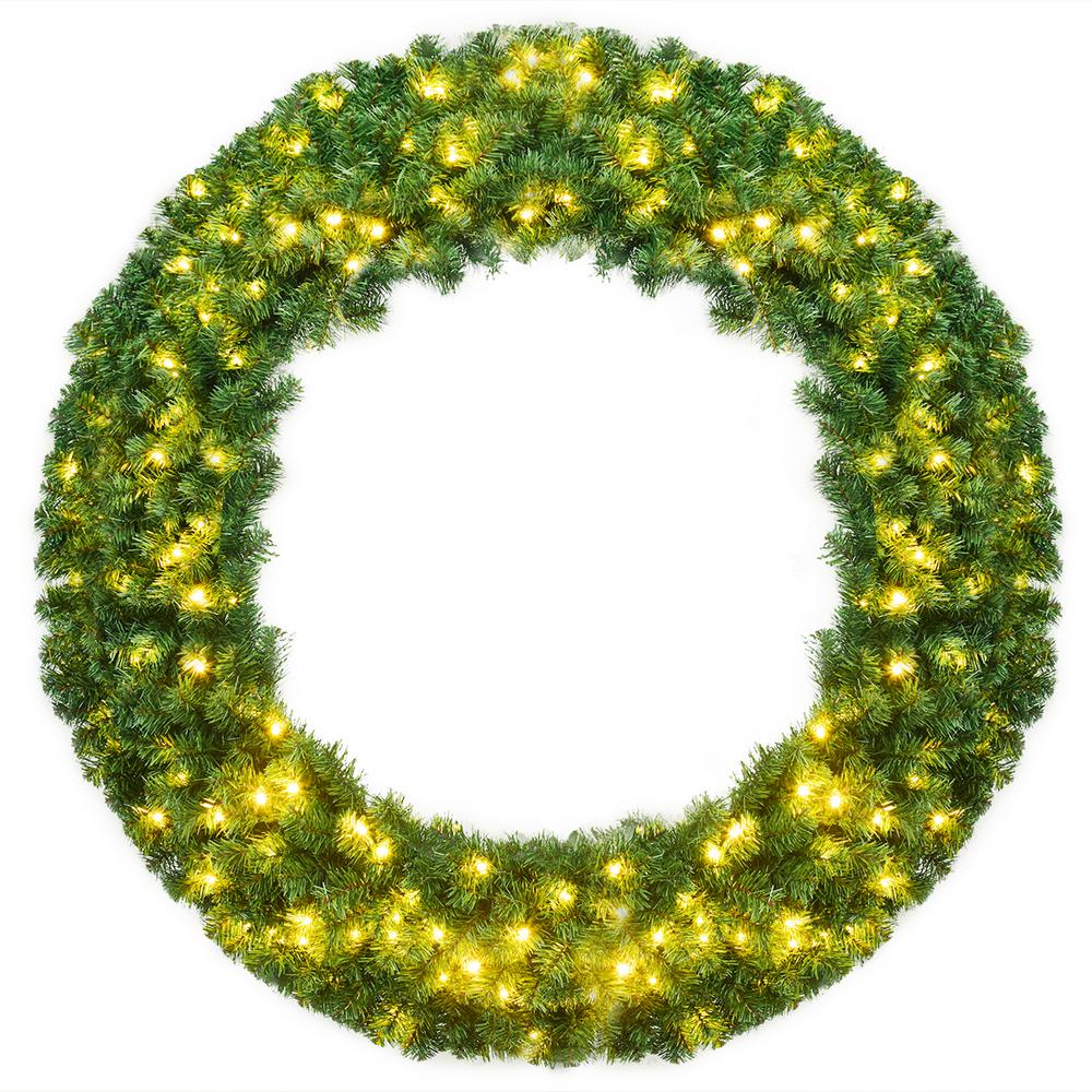 Costway 48 in. Green Cordless PreLit LED Artificial Christmas Wreath