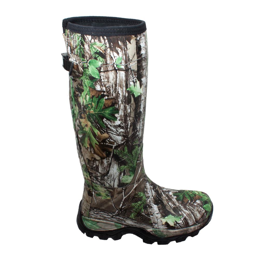 Tecs Men's Size 8 Camo Green Rubber 17 in. Real Tree Xtra Hunting Boots