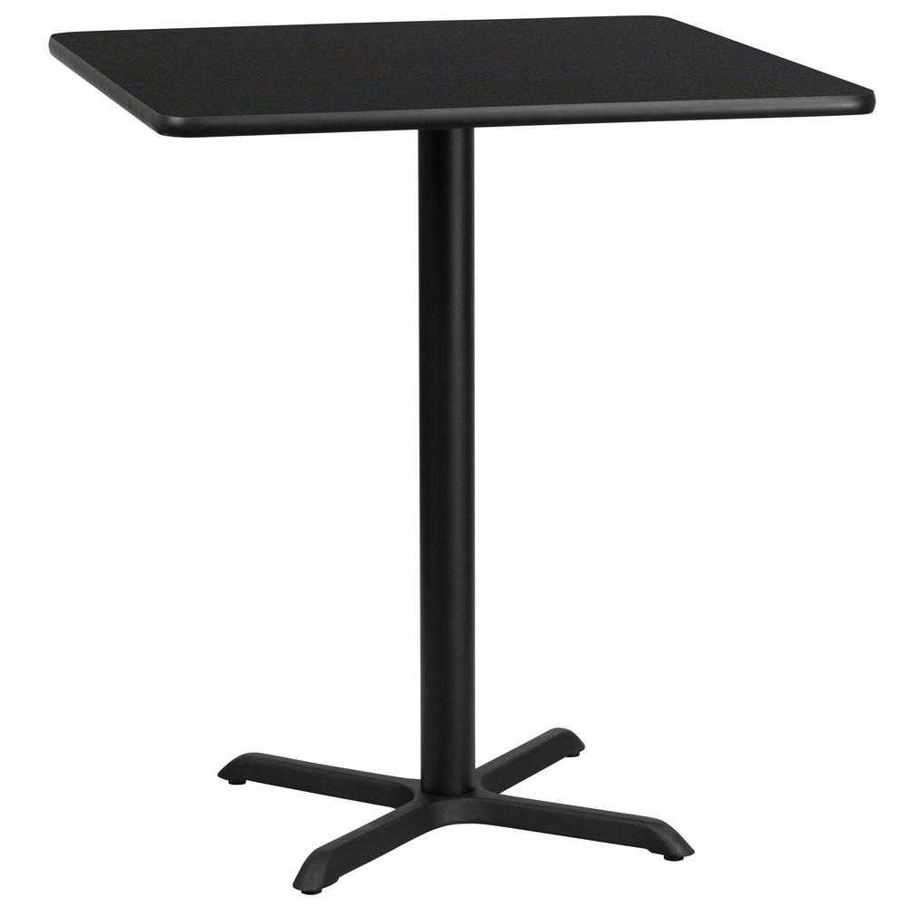 Flash Furniture 36 In Square Black Laminate Table Top With 30 X Square Black Laminate Table Top With 30 In X