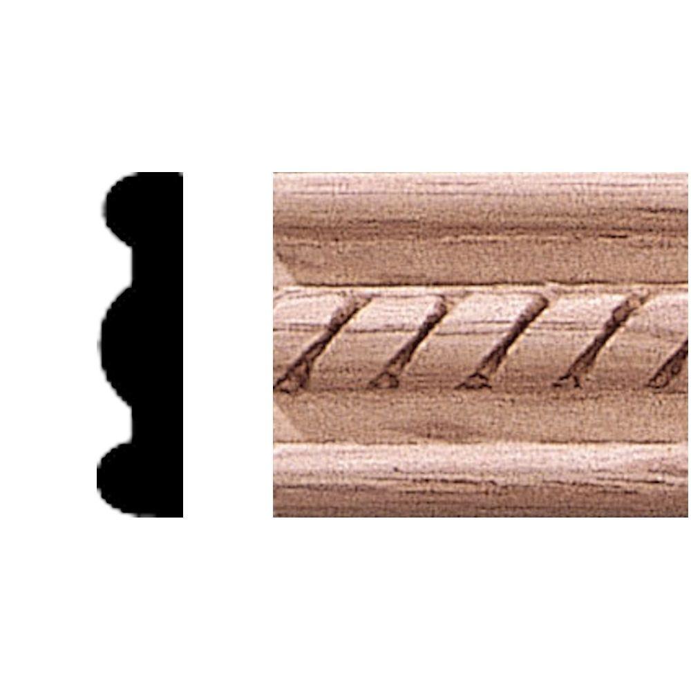 House of Fara 1/4 in. x 1 in. x 84 in. Oak Embossed Rope Moulding9708 The Home Depot