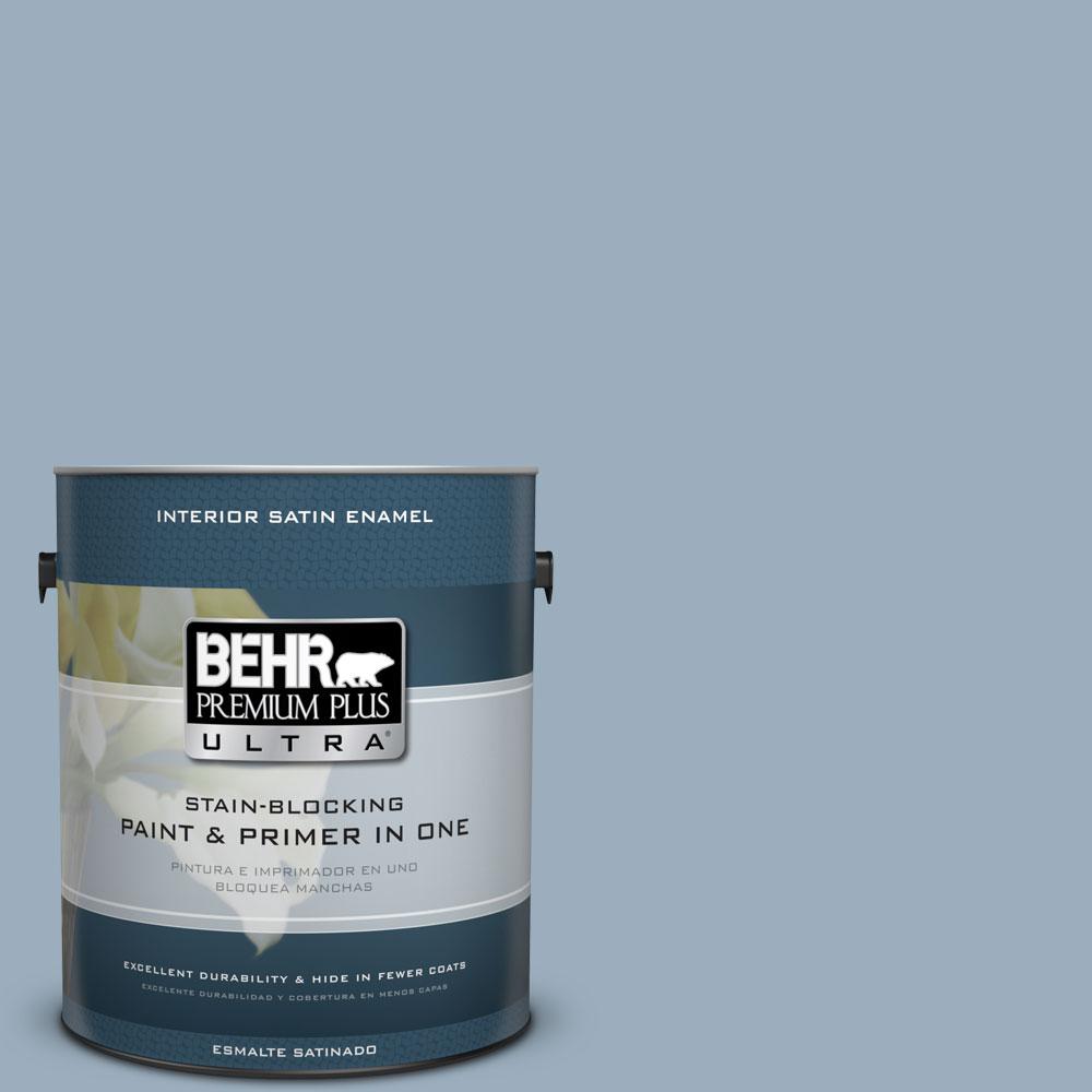 BEHR Premium Plus Ultra 1-gal. #560F-4 Russian Blue Satin Enamel ...