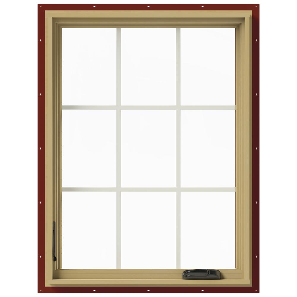 JELD-WEN 36 In. X 40 In. W-2500 Left Hand Casement Aluminum Clad Wood ...