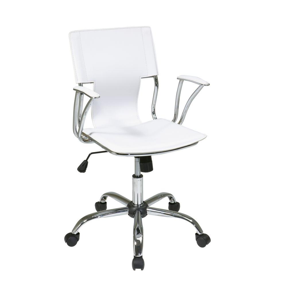 Osp Home Furnishings Dorado White Vinyl Office Chair Dor26 Wh Dorado White Vinyl Office Chair