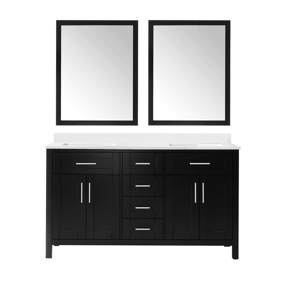 OVE Decors Trent 30 in. Vanity in Black Antique with Cultured Marble
