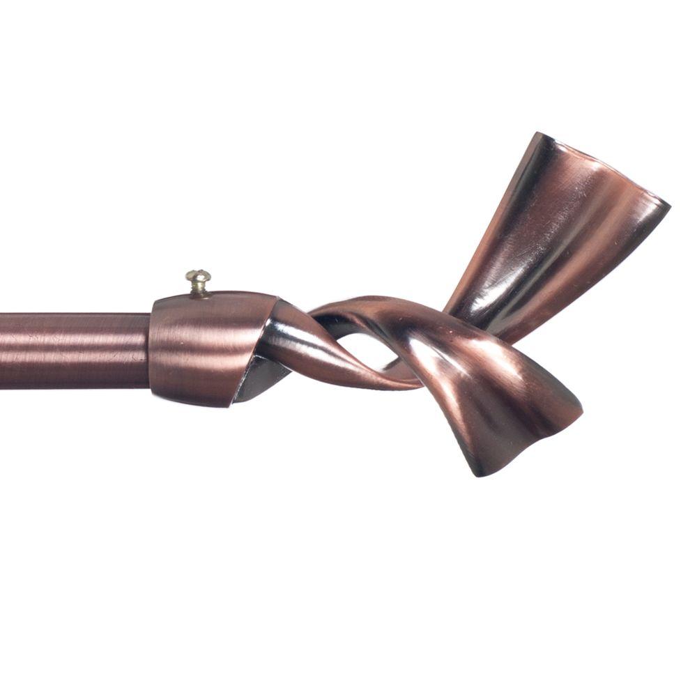 Lavish Home 48 in. 86 in. Telescoping 3/4 in. Curtain Rod in Copper