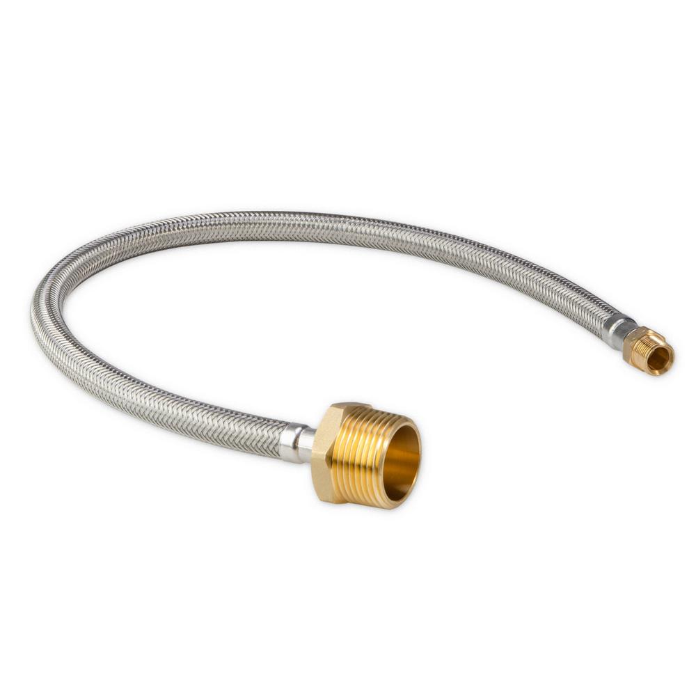 Littlewell 3 8 In Male Npt X 1 In Male Npt 24 In Braided Stainless Steel Hose Connector Ahmnpt616 The Home Depot