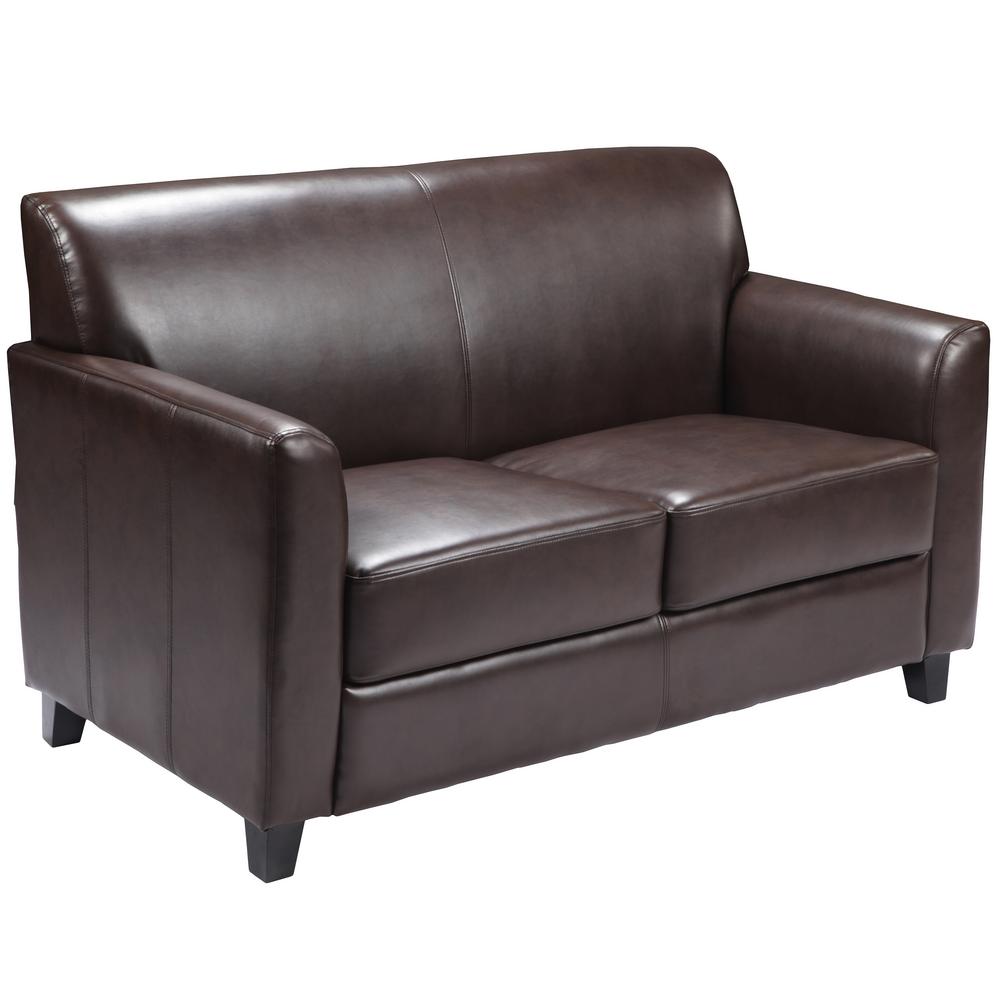 Hercules Diplomat Series Brown Leather Loveseat