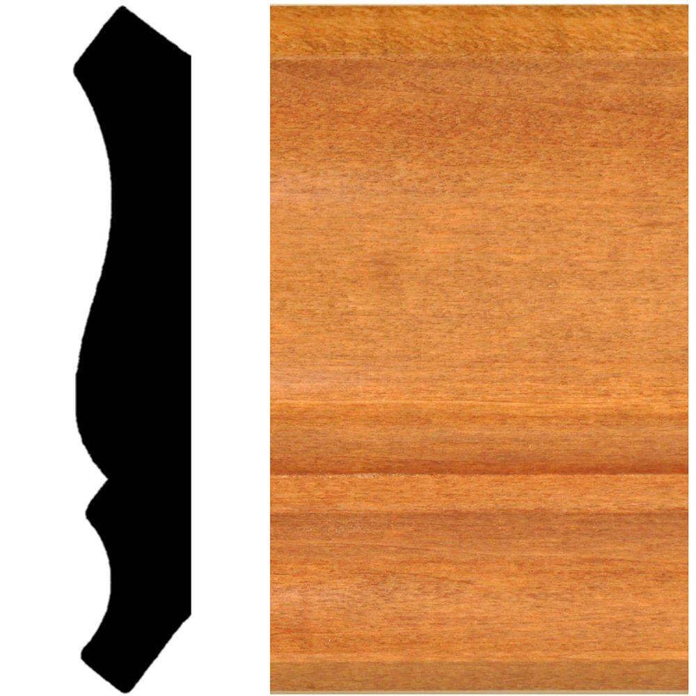 3/4 in. x 41/2 in. x 8 ft. Hardwood Stained Cherry Crown Moulding