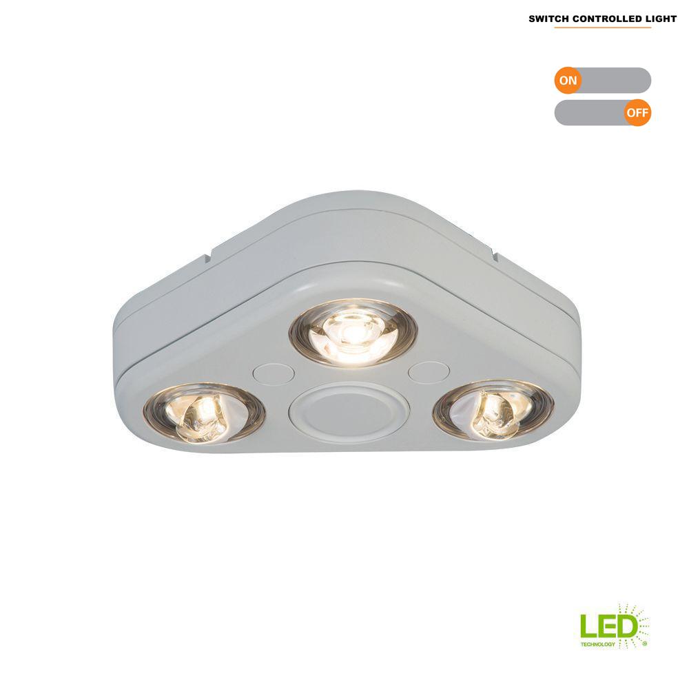 All Pro Revolve White Triple Head Outdoor Integrated Led Security All Pro Revolve White Triple Head Outdoor Integrated Led Security Flood Light At 3500k Bright