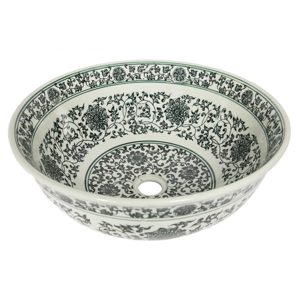Eden Bath Black Ming Dynasty Decorative Porcelain Sink
