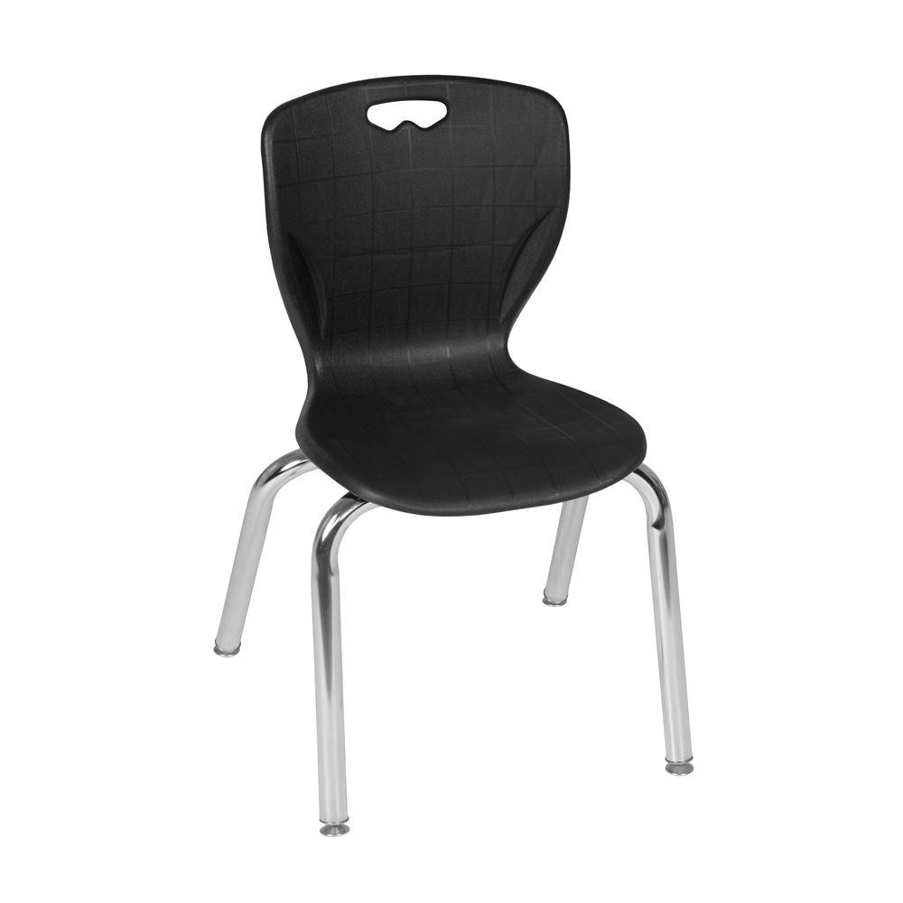 Regency Kro Black Plastic And Metal Stacking Classroom Chair With