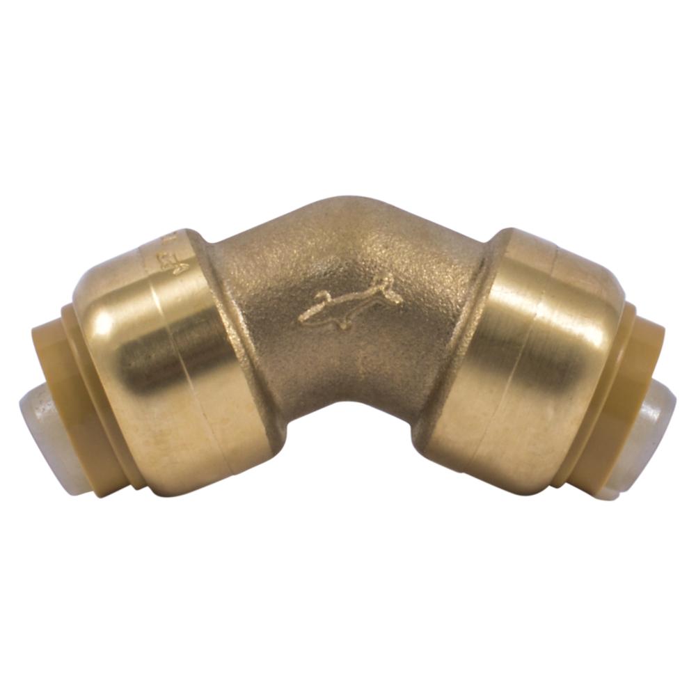 SharkBite 1/2 in. PushtoConnect Brass 45Degree Elbow FittingU648LFA