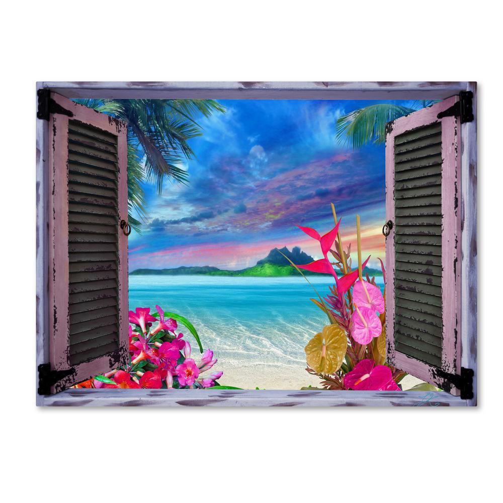 Trademark Fine Art 14 In X 19 In Tropical Window To Paradise Vii By Leo Kelly Printed Canvas Wall Art Ma0867 C1419gg The Home Depot
