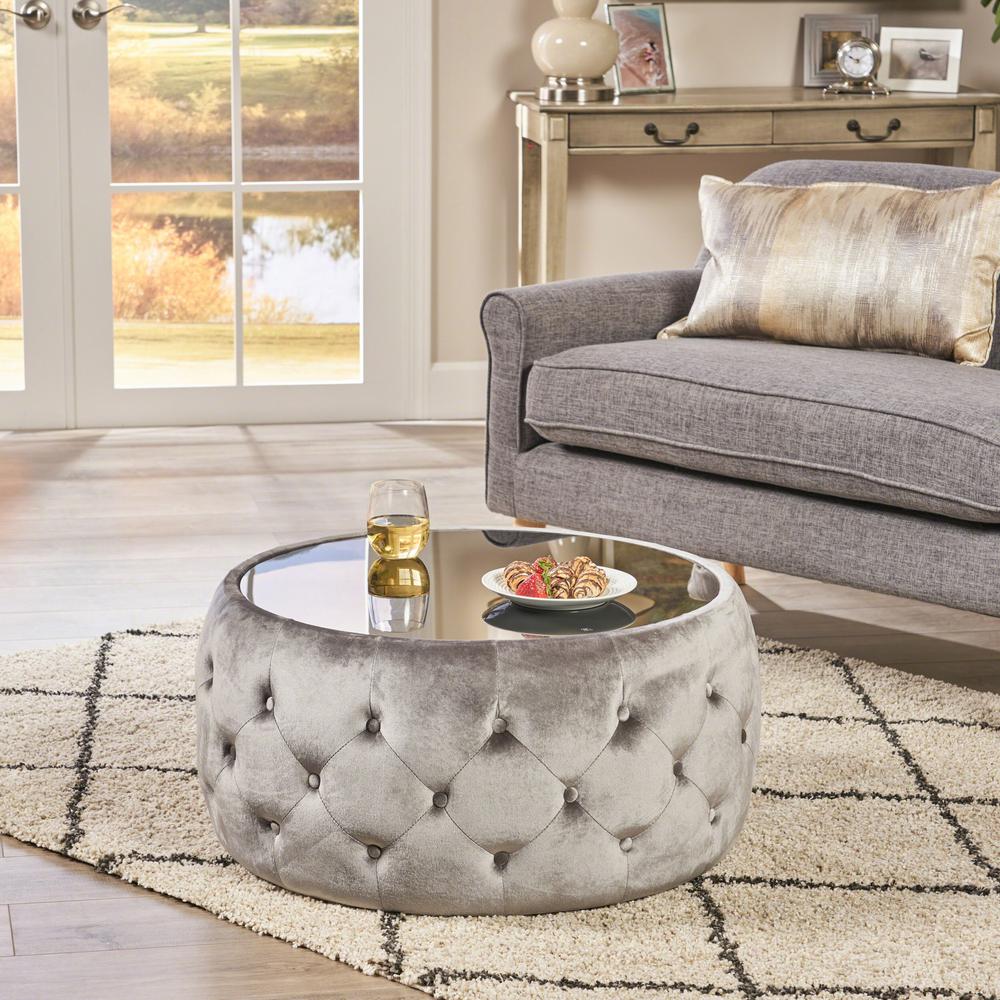 Noble House Chana 30 In Smoke Um Round Glass Coffee Table 41990 The Home Depot - Glass Coffee Table With Ottoman Under Noble House Chana 30 In Smoke Um Round Glass Coffee Table 41990 The Home Depot - Glass Coffee Table With Ottoman Under