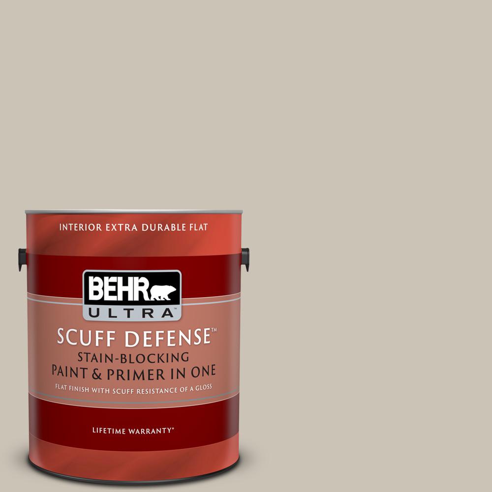 BEHR ULTRA 1 gal. PPU508 Sculptor Clay Extra Durable Flat Interior Paint and Primer in One