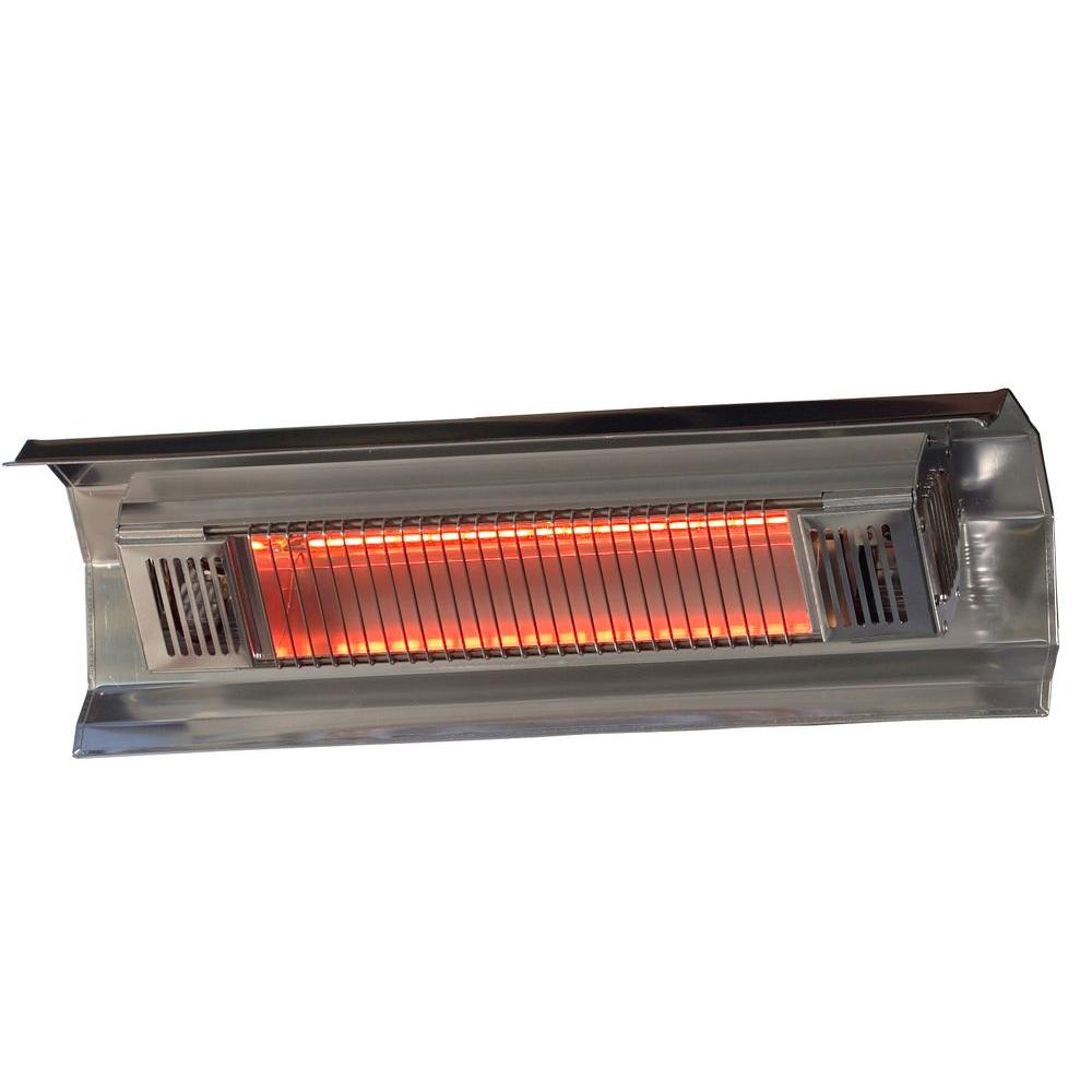 Patio Heaters Outdoor Heating The Home Depot 1 500 Watt Stainless Steel Wall Mounted Infrared Electric Patio Heater