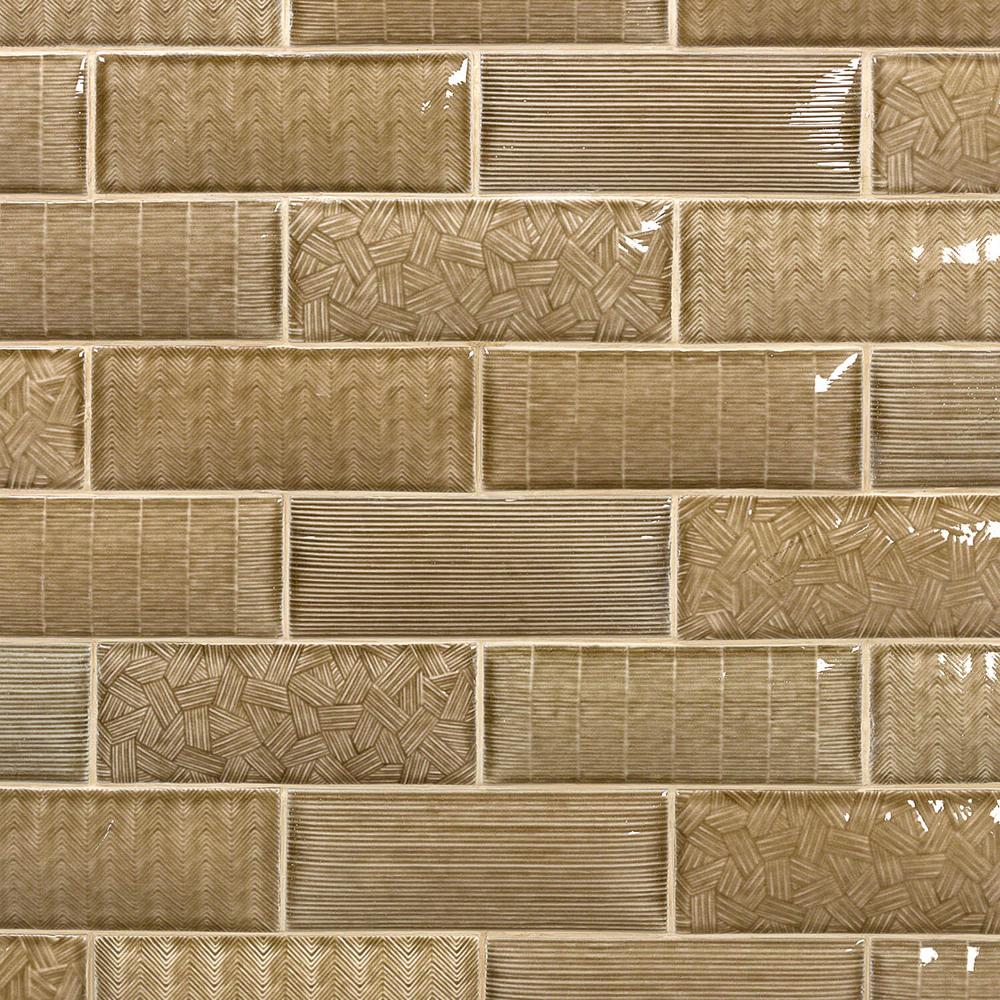 Ivy Hill Tile Dallas Pillowed Brown 3 In X 8 In 12mm Polished