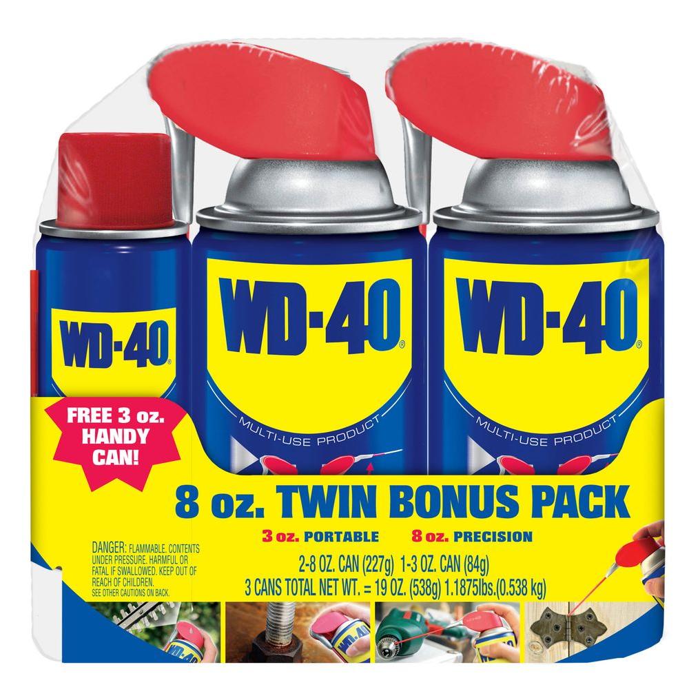 Wd 40 8 Oz Smart Straw Twin With 3 Oz Bonus Lubricant