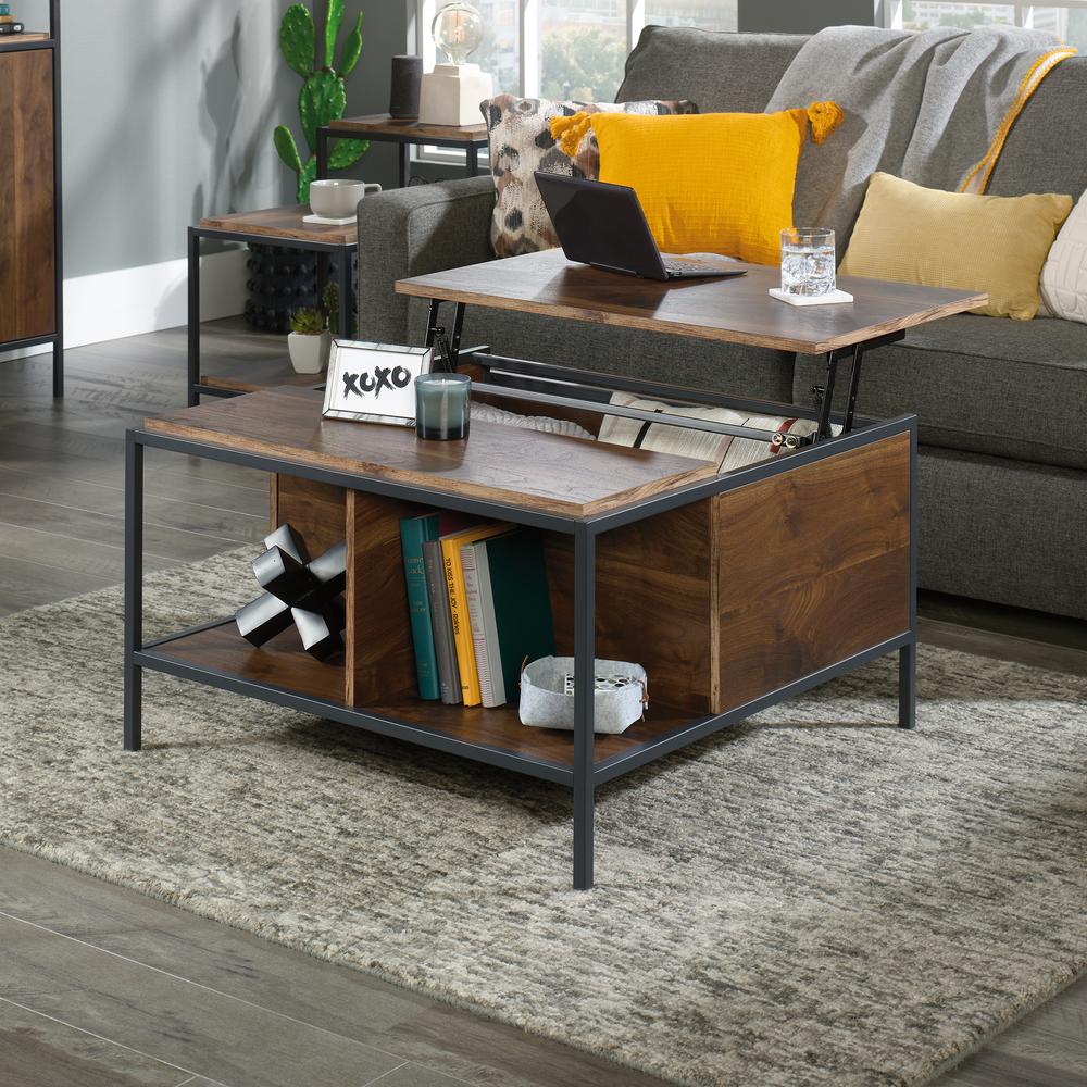 Sauder Nova 34 In Brown Medium Square Composite Coffee Table With Lift Top 425615 The Home Depot