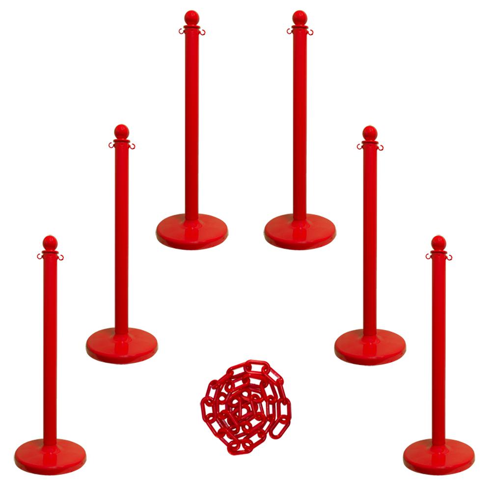 Mr. Chain Medium Duty Stanchion and Chain Kit in Red by Mr. Chain
