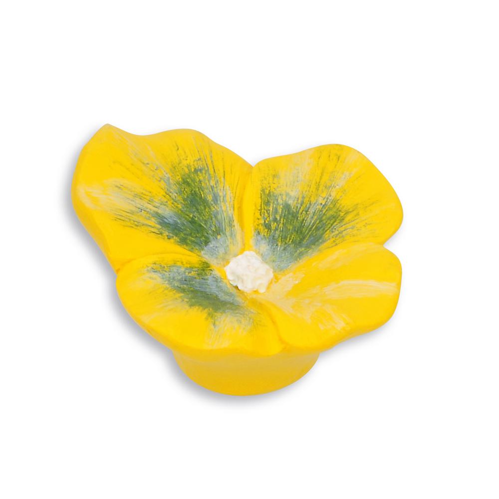 Siro Designs Flowers 1 95 In Yellow Pansy Drawer Knob 101 114
