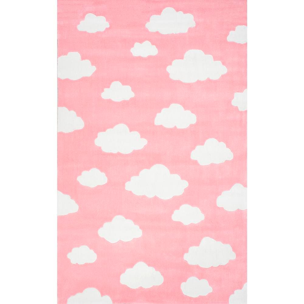 nuLOOM Clouds Playmat Pink 8 ft. x 10