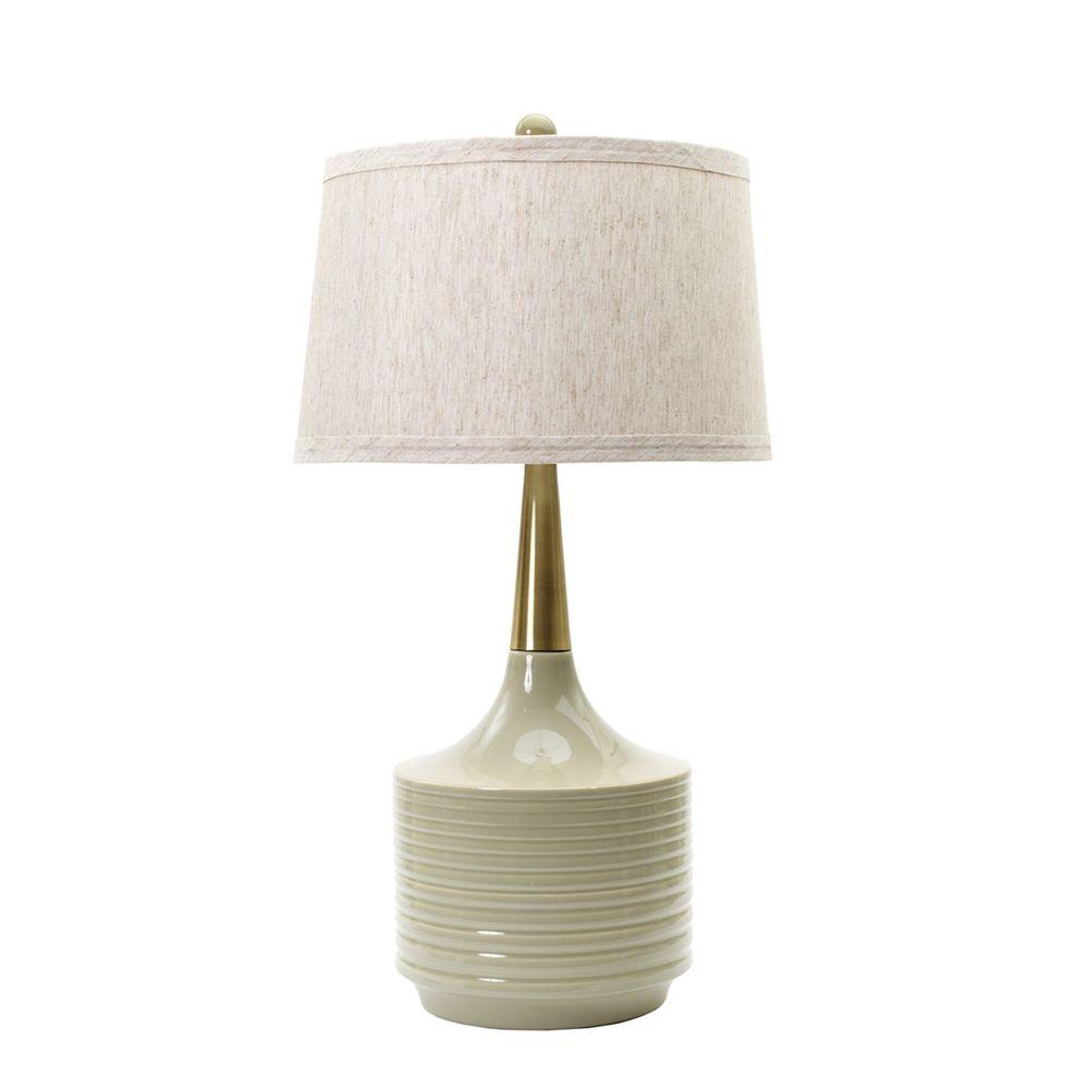 Fangio Lighting 30 In Heather With Antique Brass Neck Ceramic Table Fangio Lighting 30 In Heather With Antique Brass Neck Ceramic Table Lamp
