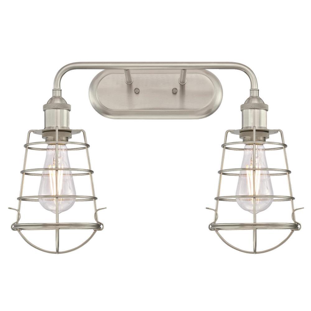 Oliver 2 Light Brushed Nickel Wall Mount Bath