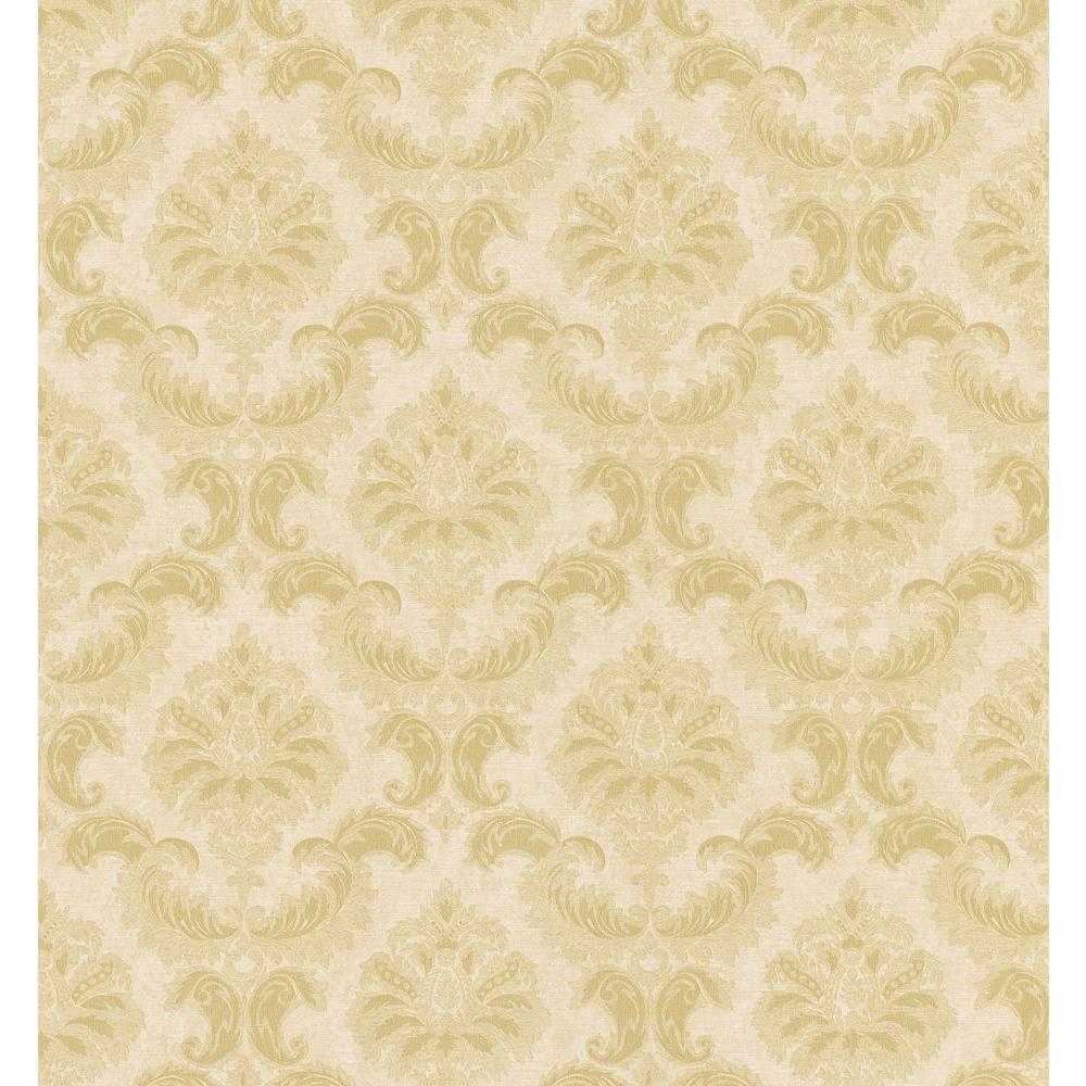 Beacon House Fusion Yellow Ombre Damask Wallpaper Sample-2535-20647SAM ...