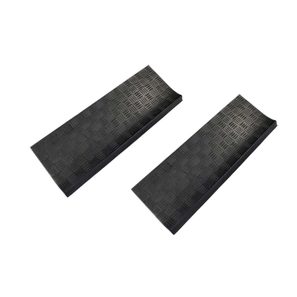Black 30 in. x 10 in. Rubber Outdoor/Indoor NonSlip Stair Tread Cover (Set of 3)ENRM21503