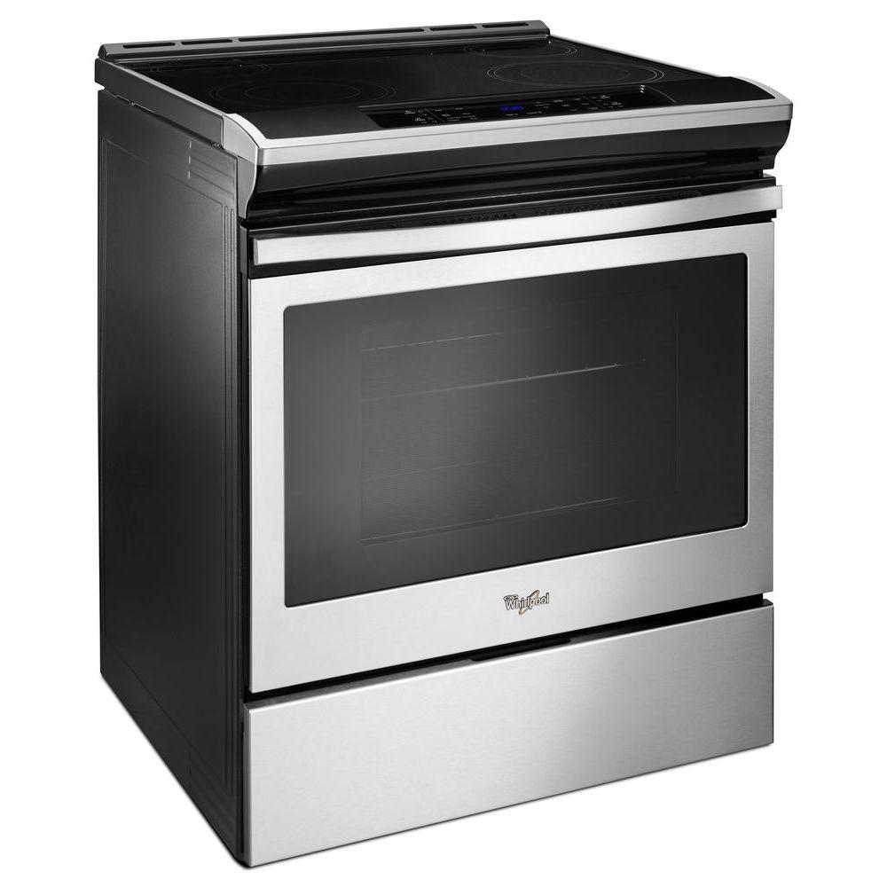 Whirlpool 4 8 Cu Ft Slide In Electric Range In Stainless Steel