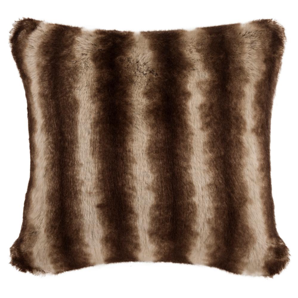 Safavieh Coco Milk And Chocolate Striped Faux Fur Down Alternative