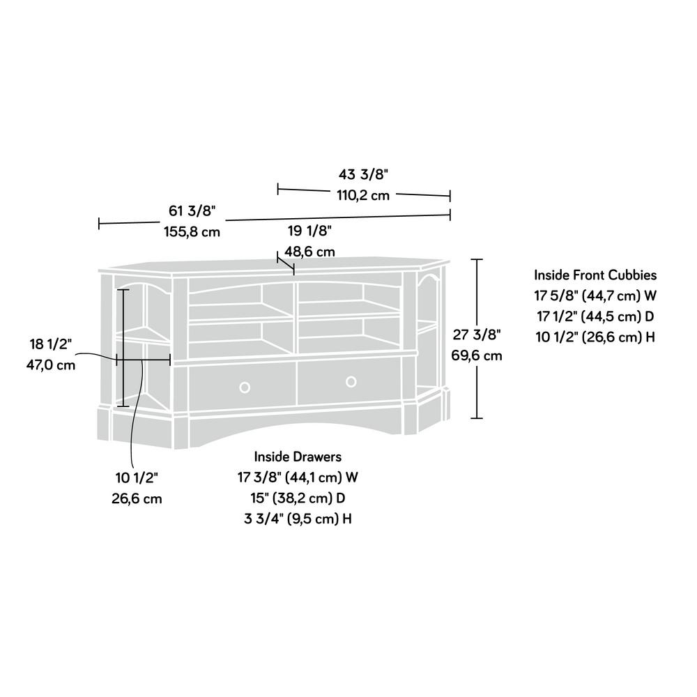 Sauder Harbor View Salt Oak Corner Entertainment Credenza 423004