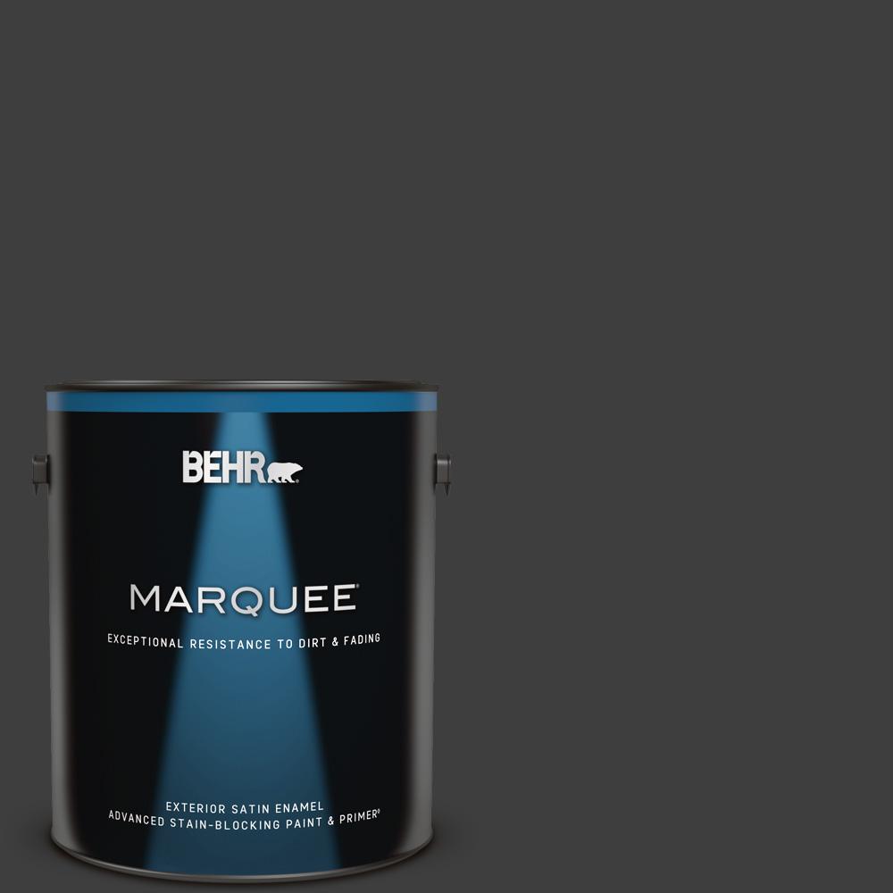 1 gal. #N520-7 Carbon Satin Enamel Exterior Paint and Primer in One