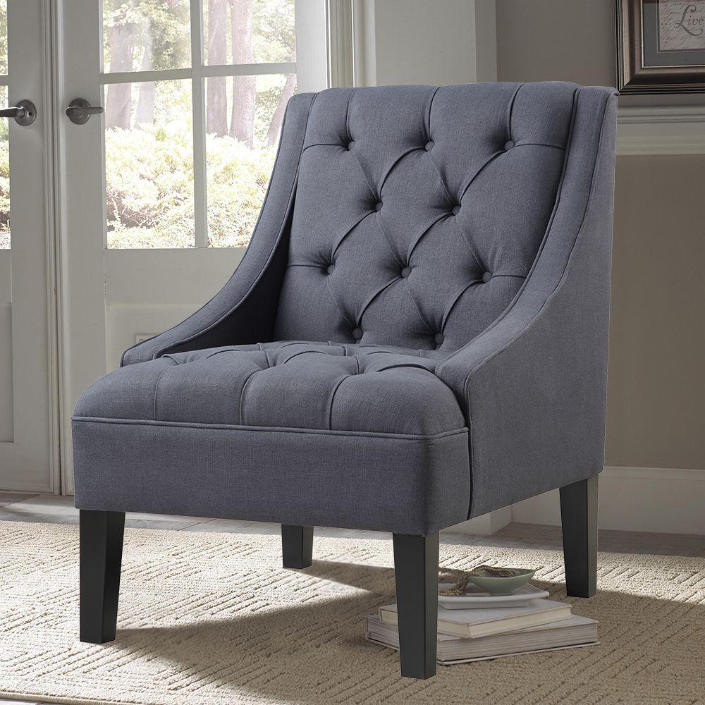 PRI Gray Fabric Arm ChairDS2510900405 The Home Depot
