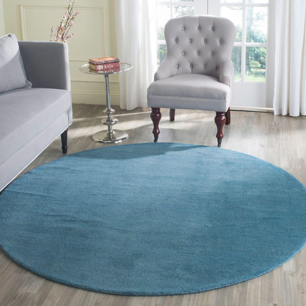 Safavieh Himalaya Blue 8 ft. x 8 ft. Round Area Rug-HIM610D-8R - The ...