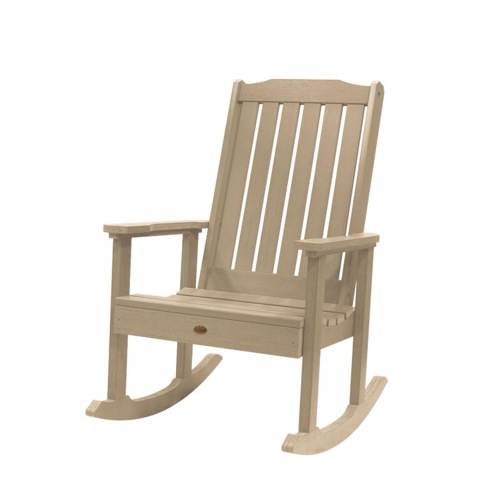 Highwood Lehigh Tuscan Taupe Recycled Plastic Outdoor Rocking Chair Ad Rkch1 Tau The Home Depot